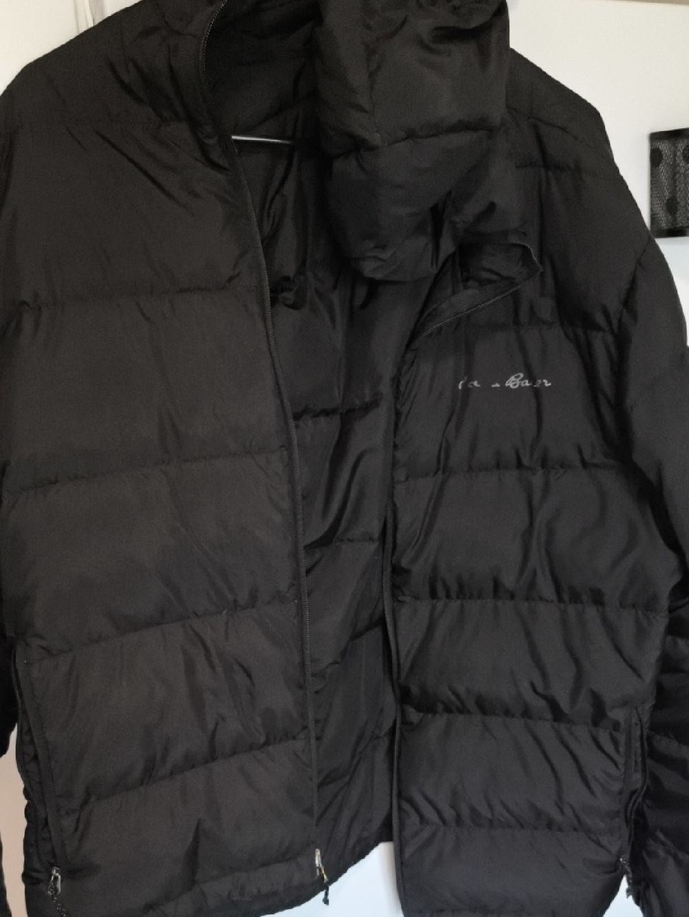 Eddie Bauer Black Down Quilted Jacket with Logo